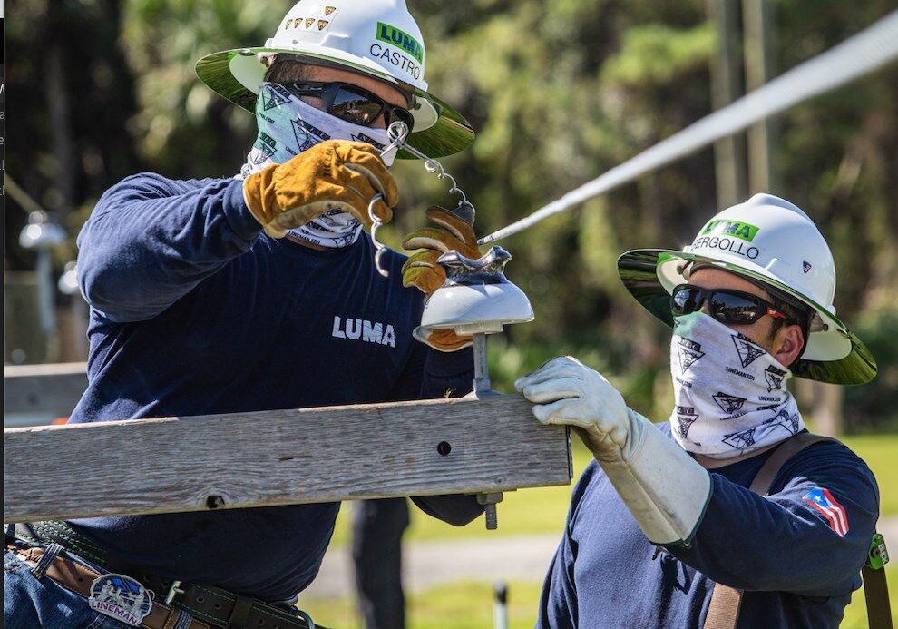 Luma Energy - trabajadores - Transmision y Distribucion de lineas electricas - Foto via Luma Energy - mayo 19 2021
